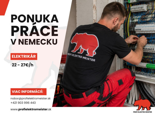 Elektrikár - rozvádzače - blízko Českých hraníc - IHNEĎ